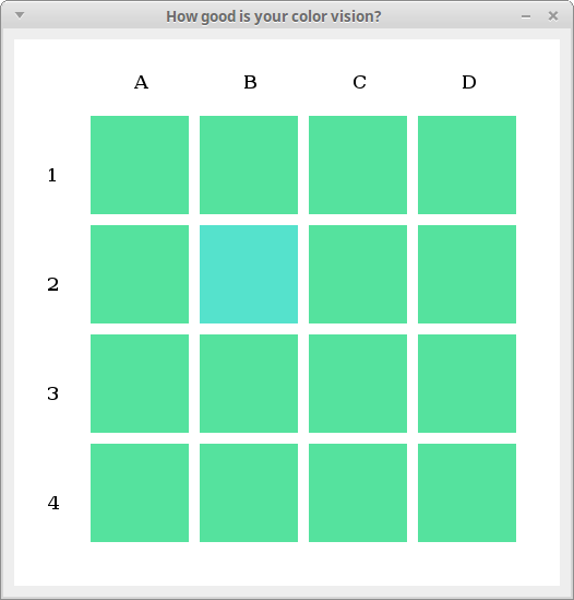 Color vision tester window