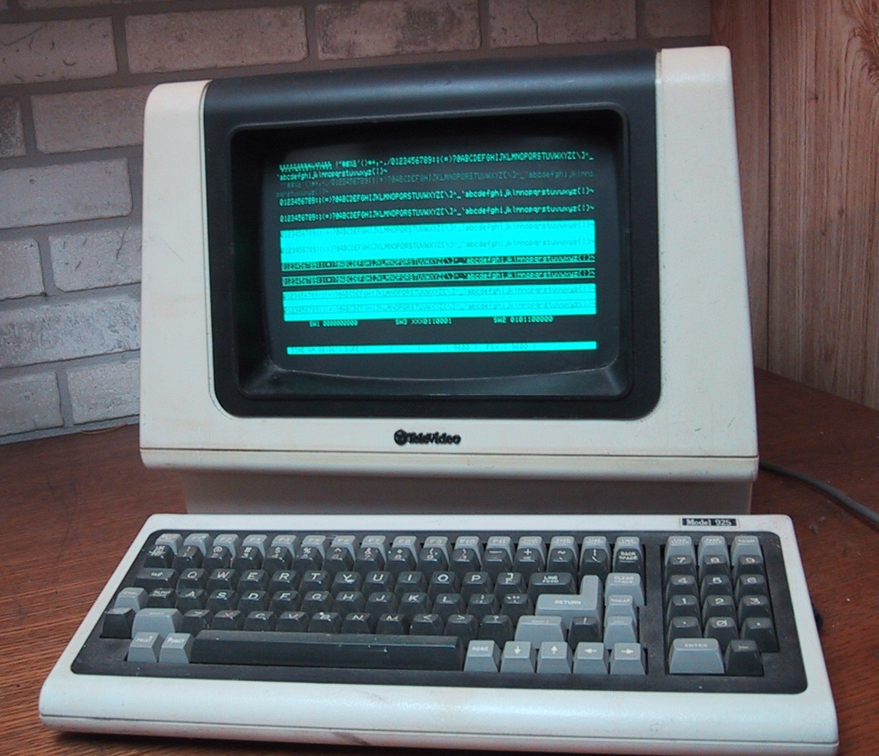 A terminal with CRT display